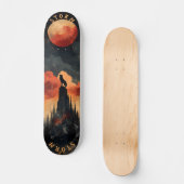 Howling Wolf bij Moonlit Peak, Retro Wilderness Persoonlijk Skateboard (Voorkant)