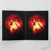 Howling Wolf bij Red Night Kaart (Binnen)