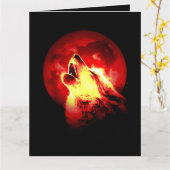 Howling Wolf bij Red Night Kaart (Gele Bloem)