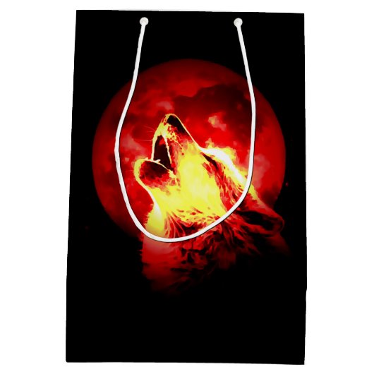Howling Wolf bij Red Night Matte Medium Cadeauzakje (Achterkant)