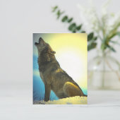 Howling Wolf bij Sunset Briefkaart (Staand voorkant)