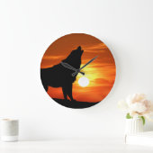 Howling Wolf bij Sunset Clock Grote Klok (Huis)