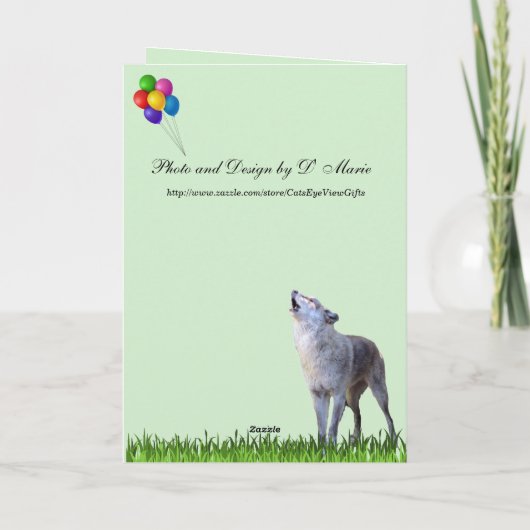 Howling Wolf Birthday Kaart (Achterkant)