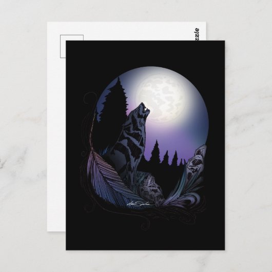 Howling Wolf Briefkaart (Voorkant / Achterkant)