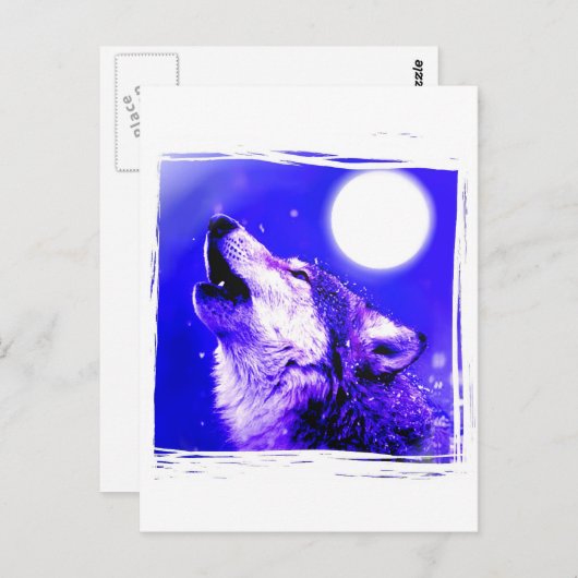 Howling Wolf Briefkaart (Voorkant / Achterkant)