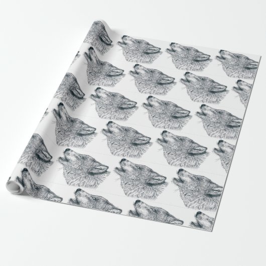 Howling Wolf Cadeaupapier (Uitgerold)