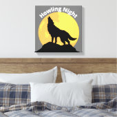Howling Wolf Canvas print Wall Art (Insitu (Slaapkamer))