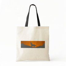 Howling wolf canvas tas