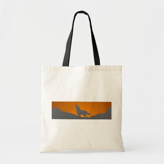 Howling wolf canvas tas (Voorkant)