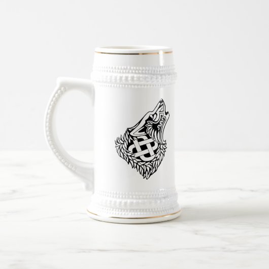 Howling Wolf Celtic Knotwork Bierpul (Links)