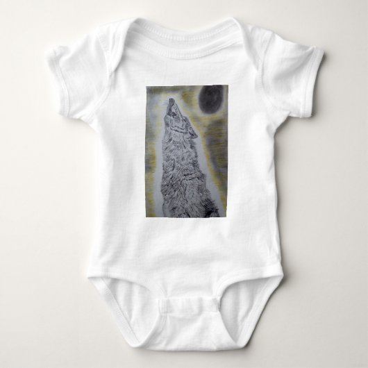 Howling Wolf Design T-shirt (Voorkant)
