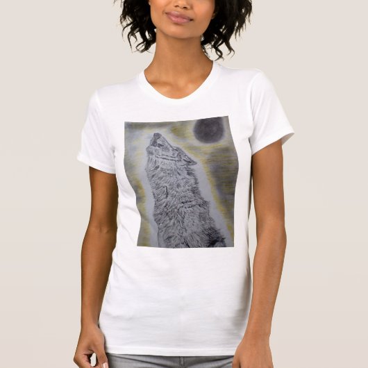 Howling Wolf Design T-shirt (Voorkant)