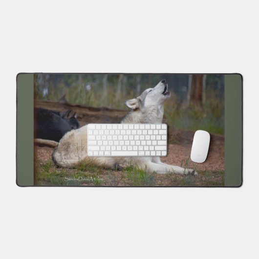 Howling Wolf Desk Mat (Keyboard & Muis)