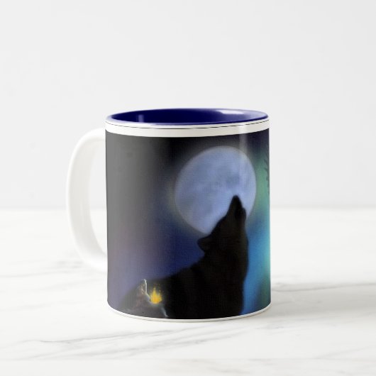 Howling Wolf, Eagle, Moon & Shaman Drink Mok (Voorkant links)