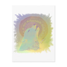 Howling Wolf en Mandala Planten Takken Frame