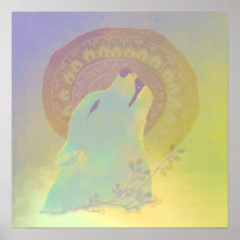 Howling Wolf en Mandala Poster