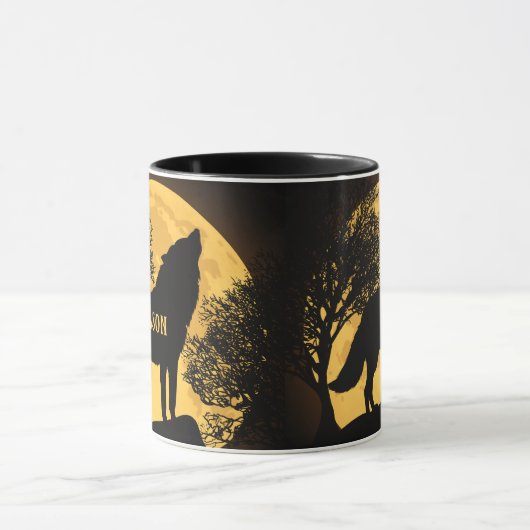 Howling Wolf en Moon Persoonlijke koffie Mok (Midden)