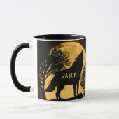 Howling Wolf en Moon Persoonlijke koffie Mok (Links)