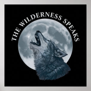 Howling Wolf en Moon Poster