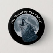 Howling Wolf en Moon Ronde Button 5,7 Cm (Voorkant)