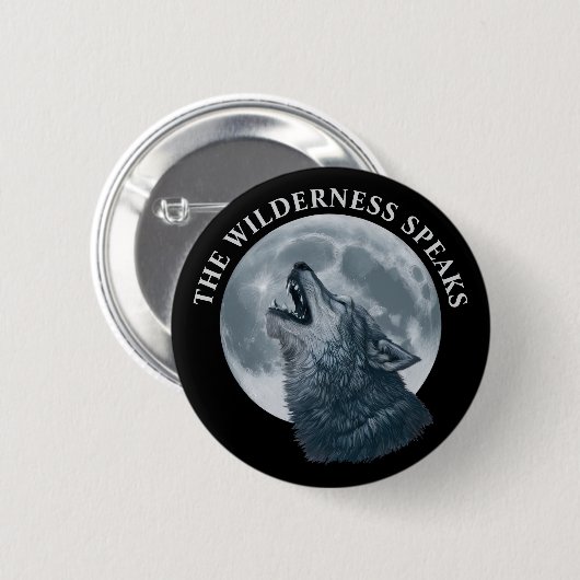 Howling Wolf en Moon Ronde Button 5,7 Cm (Voorkant /achterkant)
