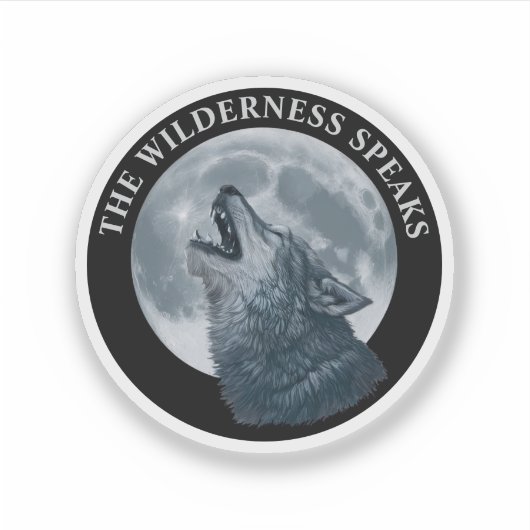 Howling Wolf en Moon Sticker (Voorkant)