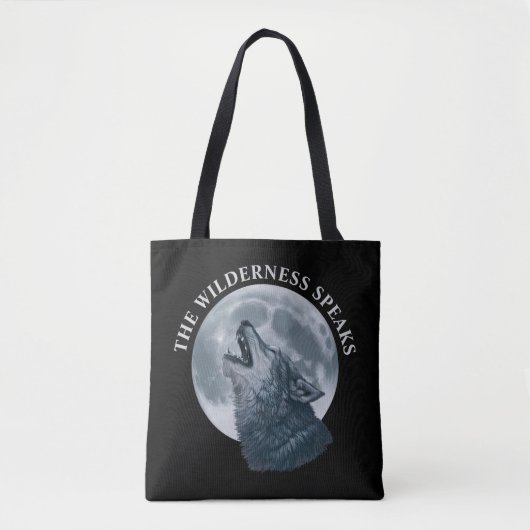 Howling Wolf en Moon Tote Bag (Voorkant)