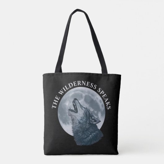 Howling Wolf en Moon Tote Bag (Achterkant)