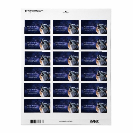 Howling Wolf Etiket (Full Sheet)