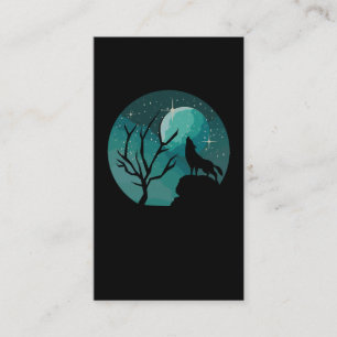 Howling Wolf Forest Animal Moon Natuur Love Visitekaartje