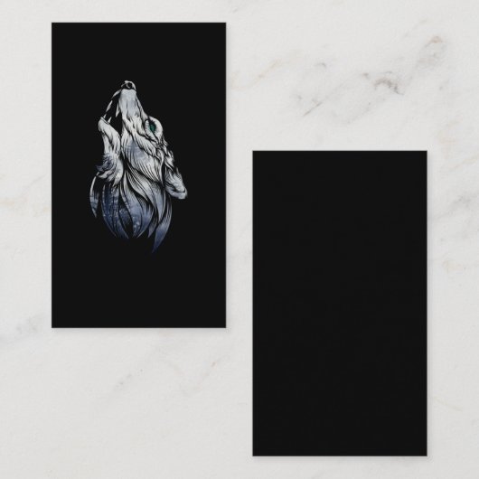 Howling Wolf Forest Animal Wolves Art Visitekaartje (Voorkant / Achterkant)