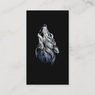 Howling Wolf Forest Animal Wolves Art Visitekaartje