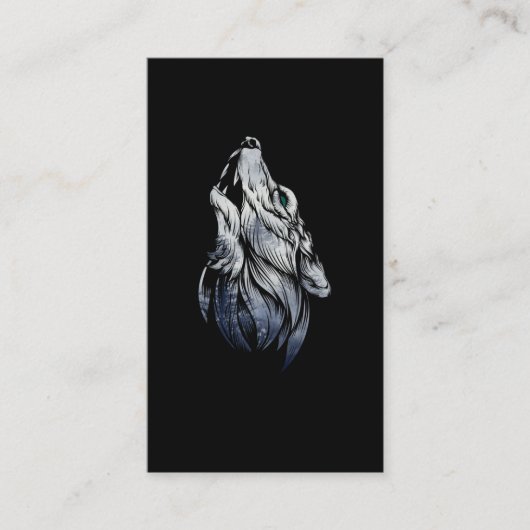 Howling Wolf Forest Animal Wolves Art Visitekaartje (Voorkant)