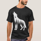 Howling Wolf Forest Moon T-shirt (Voorkant)
