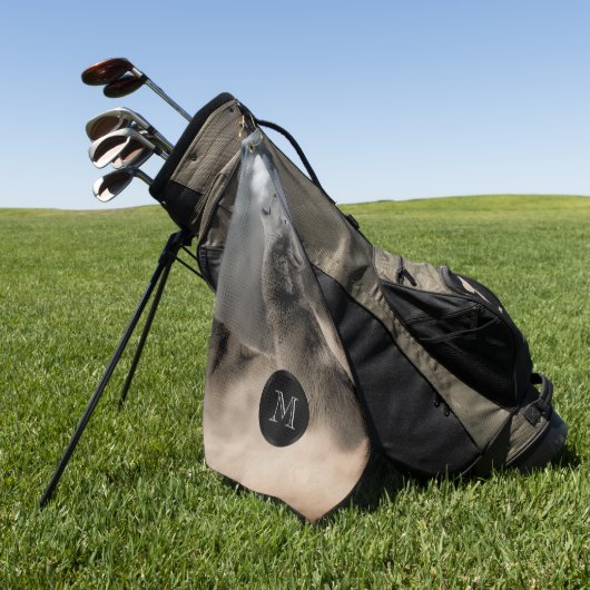 Howling Wolf Foto Monogram Golf Towel Golfhanddoek (Groen)