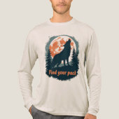 Howling Wolf Full Moon Find Your Pack Quote Tri-Blend Shirt (Voorkant volledig)