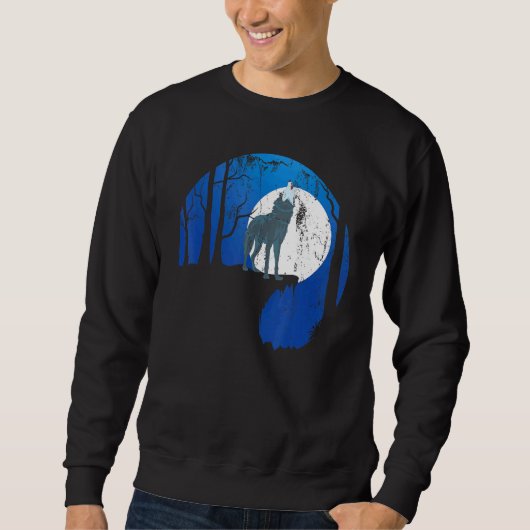 Howling Wolf Full Moon Forest Predator Animal Wolf Trui (Voorkant)