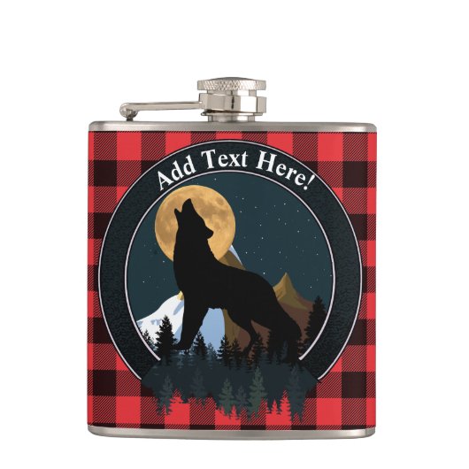 Howling Wolf Full Moon Heupfles (Voorkant)
