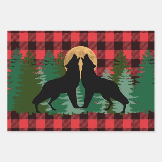 Howling Wolf Full Moon Inpakpapier Vel (Voorkant 2)