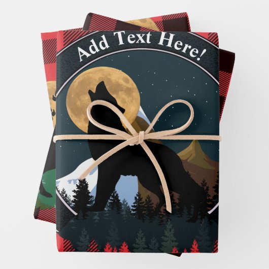 Howling Wolf Full Moon Inpakpapier Vel (In situ)