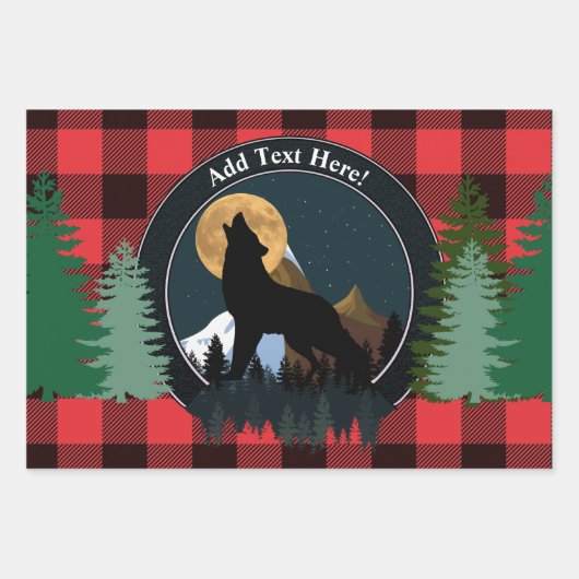 Howling Wolf Full Moon Inpakpapier Vel (Voorkant)