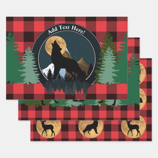 Howling Wolf Full Moon Inpakpapier Vel (Set)