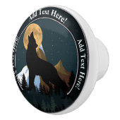 Howling Wolf Full Moon Keramische Knop (Rechts)