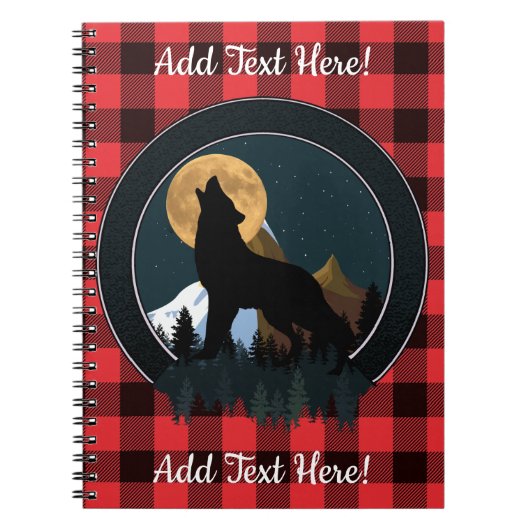 Howling Wolf Full Moon Notitieboek (Voorkant)