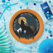 Howling Wolf Full Moon Papieren Bordje (Feest)