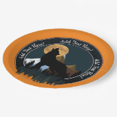 Howling Wolf Full Moon Papieren Bordje (Gekanteld)