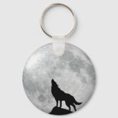Howling Wolf Full Moon Sleutelhanger (Voorkant)