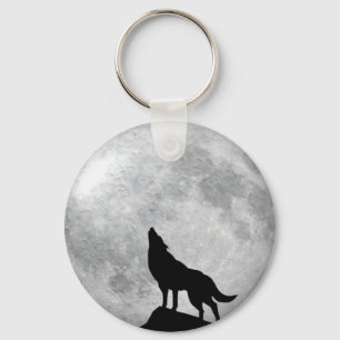 Howling Wolf Full Moon Sleutelhanger