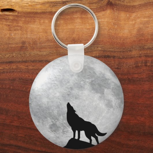 Howling Wolf Full Moon Sleutelhanger (Voorkant)