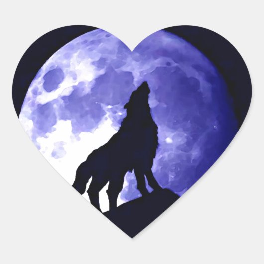 Howling Wolf & Fullmoon Hart Sticker (Voorkant)